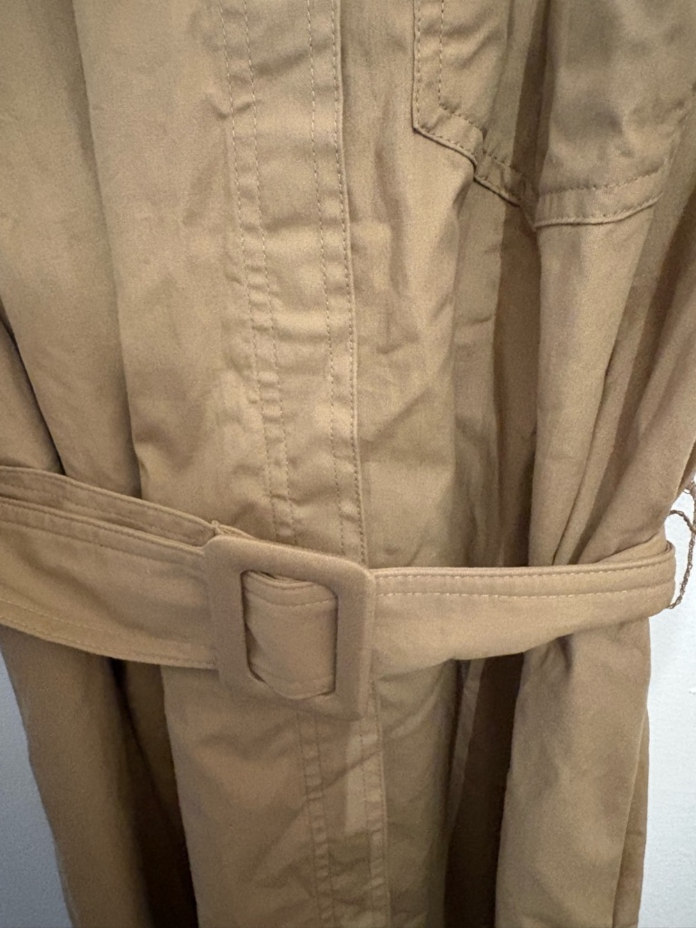 Banana Republic Tan Short-Sleeve Belted Midi Shirt Dress - Picture 6 of 6